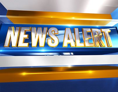 the news alert logo is displayed on a blue and white background