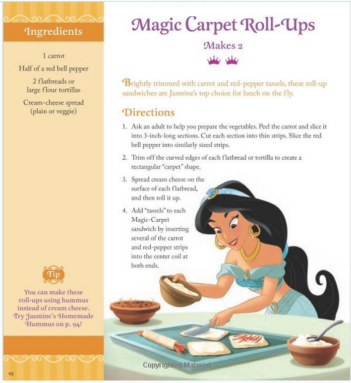 an image of a book with instructions on how to make the princess's food