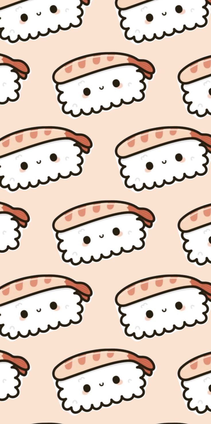 a pattern with sushi on it