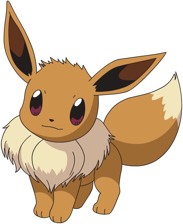 an image of a cartoon character with the words eevee on it