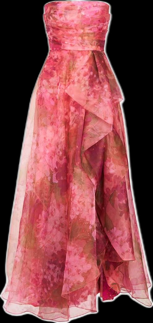 Watercolor Floral Print, Prom Dress Inspiration, Costume Intero, Ruffled Skirt, Strapless Gown, Grad Dresses, Feminine Beauty, Glam Dresses, Fashion Mode