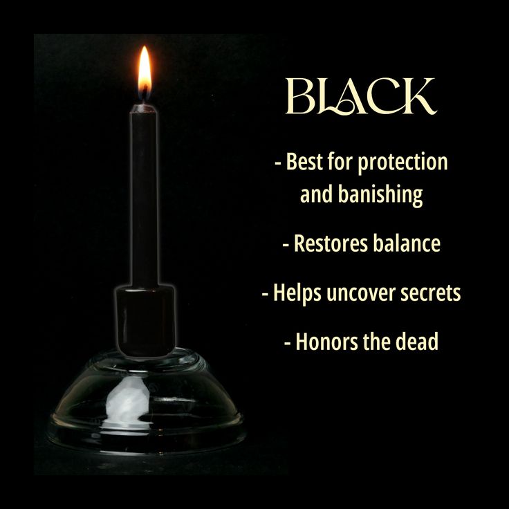 a candle with the words black on it