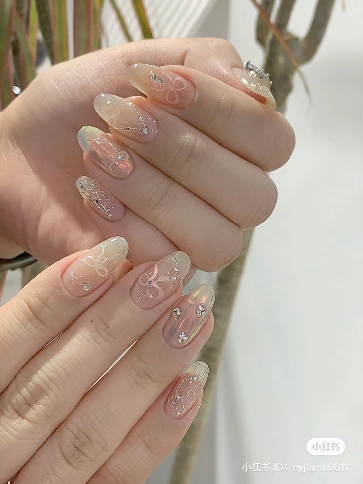 Quartz Nails, Milky Nails, Hello Nails, Hippie Nails, Classy Acrylic Nails, Nails Fake, Pretty Gel Nails, Really Cute Nails, Soft Nails