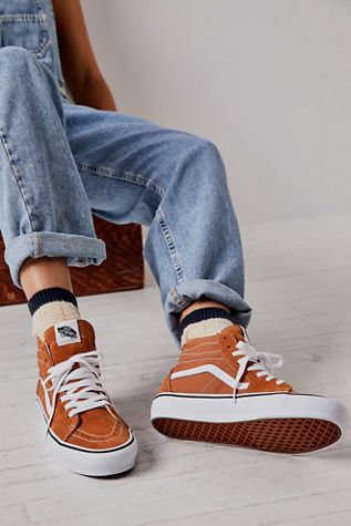 Vans Sk8-Hi Top Sneakers | Free People Vans Highcut, Hi Top Vans Outfit, High Top Shoes Outfit, Van High Tops Outfit, Vans Shoes For Men, High Top Vans Outfit, Vans For Men, Outfits With Vans, Hi Top Vans