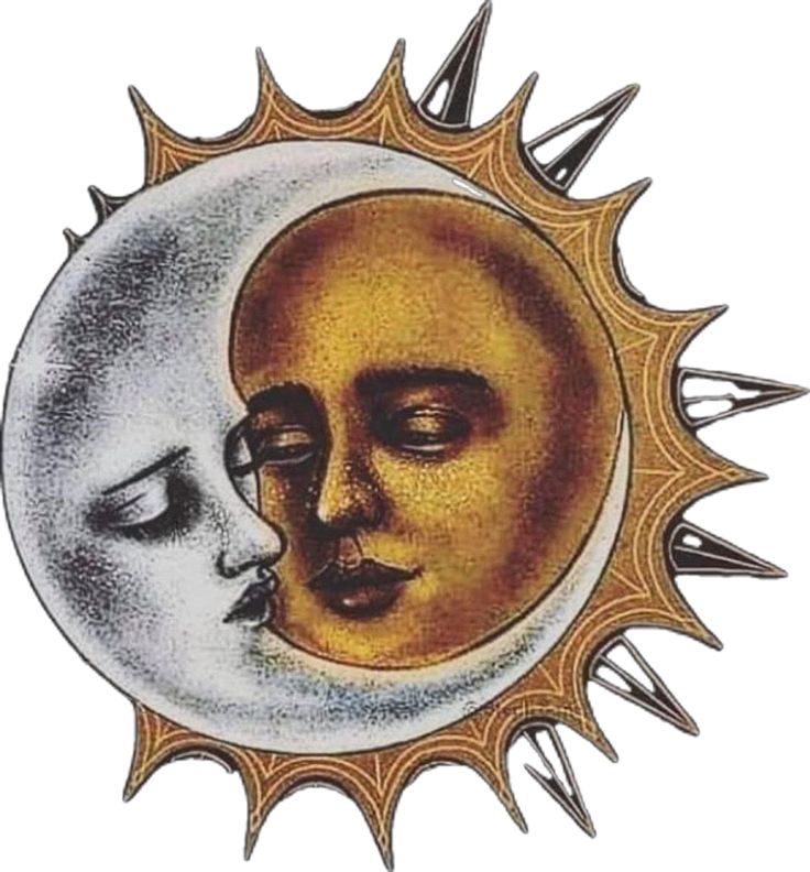 the sun and moon are depicted in this drawing