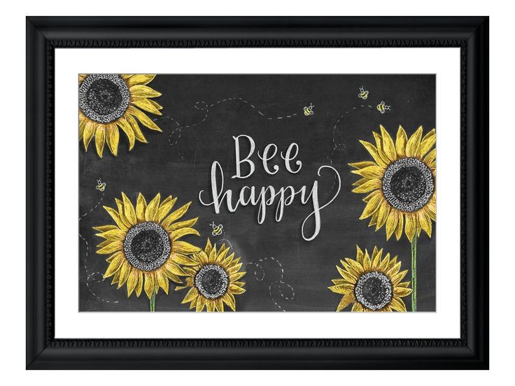 a welcome sign with sunflowers and bees in the center on a black background