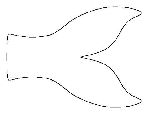 the outline of a fish's tail is shown in black on a white background