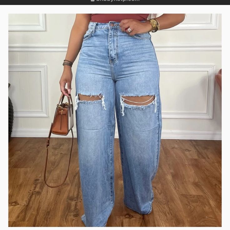 Brand New Size 15 Boyfriend Jeans, No Stretch But They Run Big! Ripped Boyfriend Jeans, Boyfriend Jean, Jeans Color, Colored Jeans, Boyfriend Jeans, Women Jeans, Color Blue, Brand New, Running