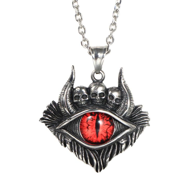 PRICES MAY VARY. Vintage necklaces for men: gothic punk oxhorn evil eye skull head element design Pendant size: 34mm*31mm (1.34"*1.22"); Weight: 22g Material: stainless steel, nickel free, hypoallergenic Our necklace is Great birthday, christmas, anniversary gift.perfect for classic business or formal wear 2 Months WARRANTY. Each item will come with a quality pouch. No matter what kind of jewelries you are looking for, for daily wear or for special occasion,  PAMTIER  can meet all your needs. Cool Necklaces For Men, Demon Skull, Hip Hop Vintage, Vintage Pendant Necklace, Magic Items, Element Design, Gothic Necklace, Vintage Necklaces, Skull Head