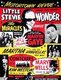 an old poster with many different things on it's back cover, including the words mary wells and marvin wells