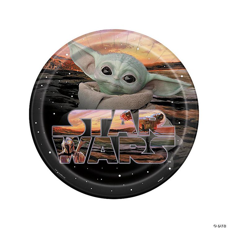 a star wars plate with the baby yoda on it