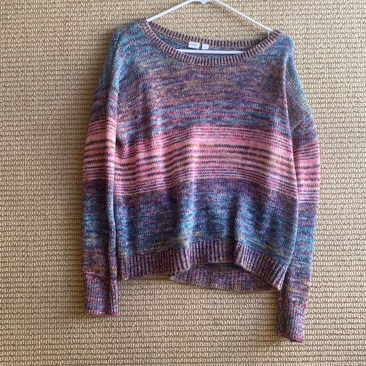 Never Worn Super Cozy Multi Colored 100% Cotton Casual Multicolor Soft Knit Tops, Casual Multicolor Knit Top For Winter, Casual One Size Soft Knit Sweater, Red Casual Sweater, Casual Gap Sweater For Fall, Casual One Size Knit Top, Casual One-size Knit Top, Gap Crew Neck Sweater For Spring, Casual Multicolor Tops From Gap