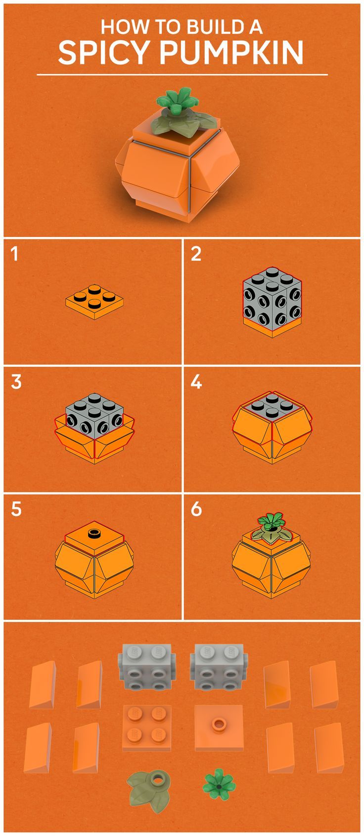 instructions for how to build a lego pumpkin from scratchsticks and other paper toys