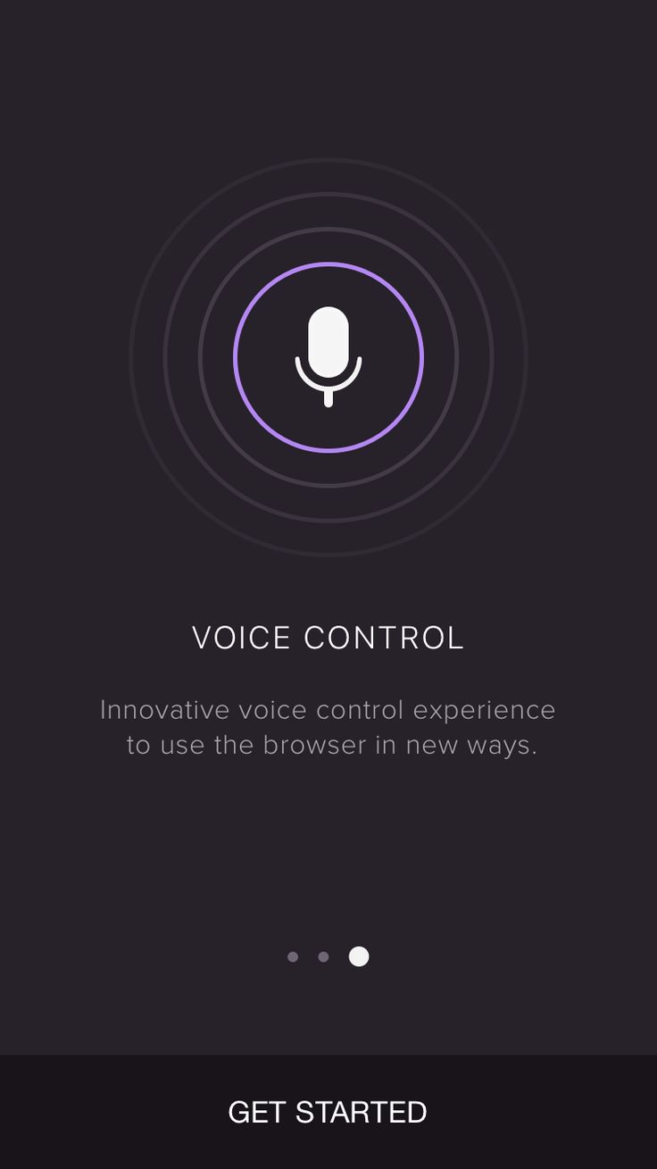 the voice control button on an iphone's home screen, with text that reads get started