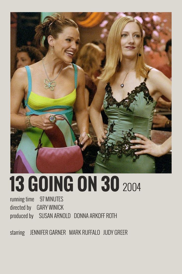 two women standing next to each other in front of a sign that says 13 going on 30