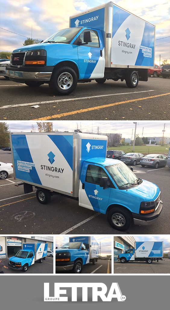 the truck is parked in the lot with other vehicles around it and there are pictures of different trucks