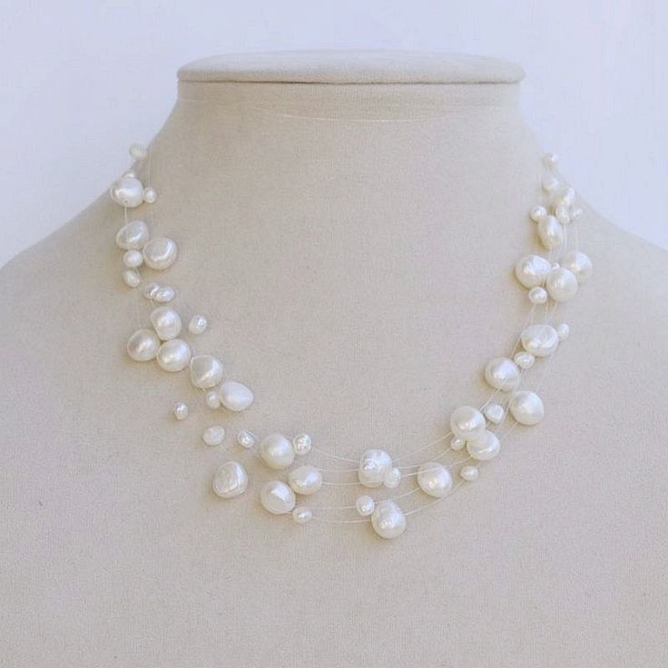 Note: To avoid tangle or damage to the pearl necklace, please do not do strenuous exercise when you wear it. Hang it up for storage. Inspired by the Milky Way, the freshwater pearl necklace is made of 5 strands of various-size baroque pearls which are strung by strong, invisible fishing lines. The baroque pearl necklace is perfect for weddings, parties, anniversaries, and an ideal gift for mothers, wives, and family members. Handmade baroque pearl necklace in 4 colors Coming with 5 strands pearl White Hypoallergenic Pearl Necklace, Hypoallergenic White Pearl Necklace, Pearl Necklace Colorful, Pink Pearl Necklace, Real Pearl Necklace, Black Pearl Necklace, Pearl Necklace Wedding, Necklace Colorful, White Pearl Necklace