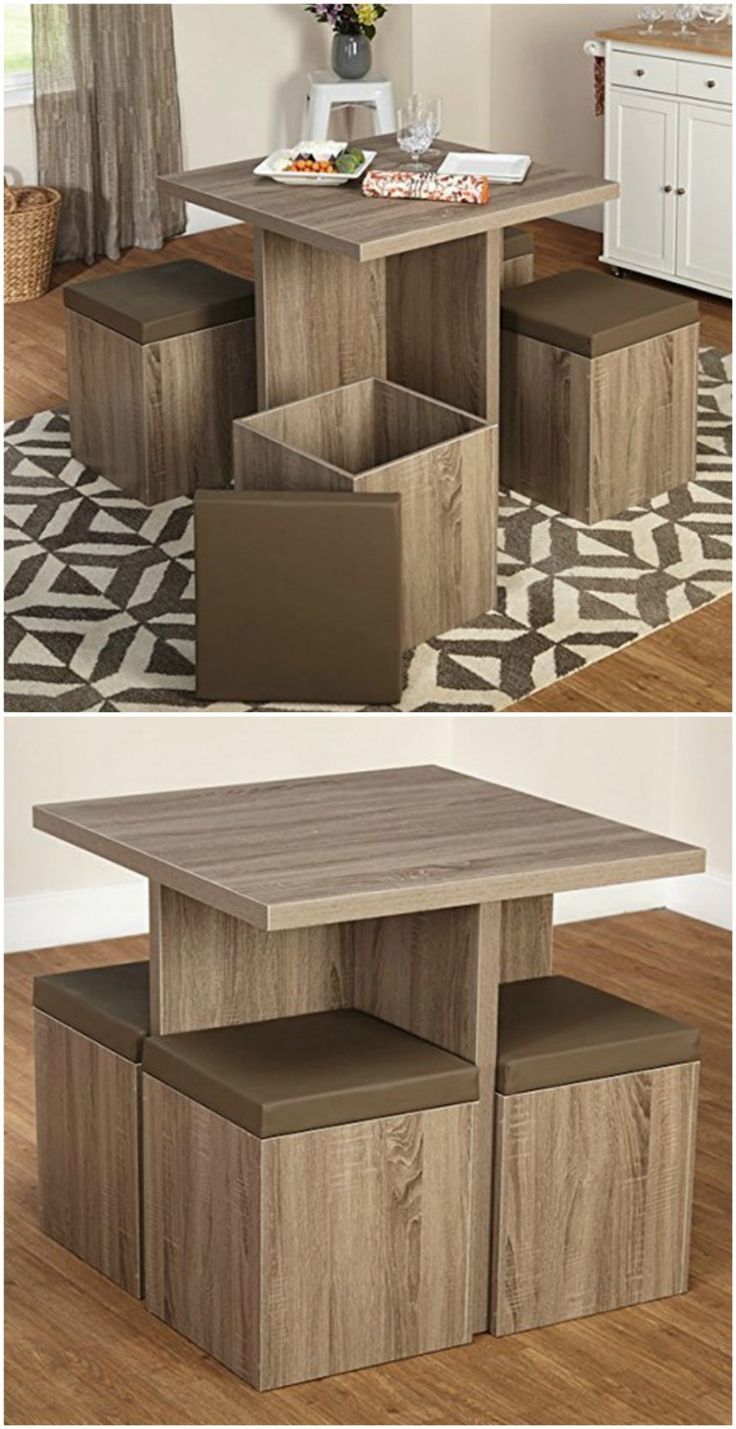 the table is made out of wood and has four storage boxes underneath it