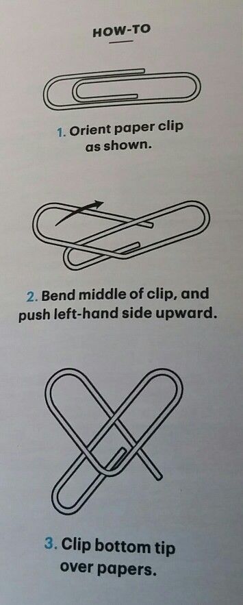 instructions on how to tie a paper clip