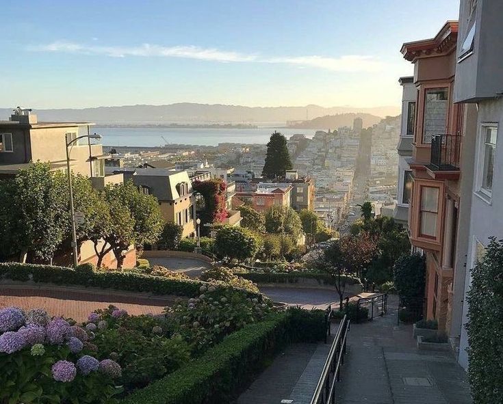 a view of the ocean from an apartment building in san francisco, california on a sunny day