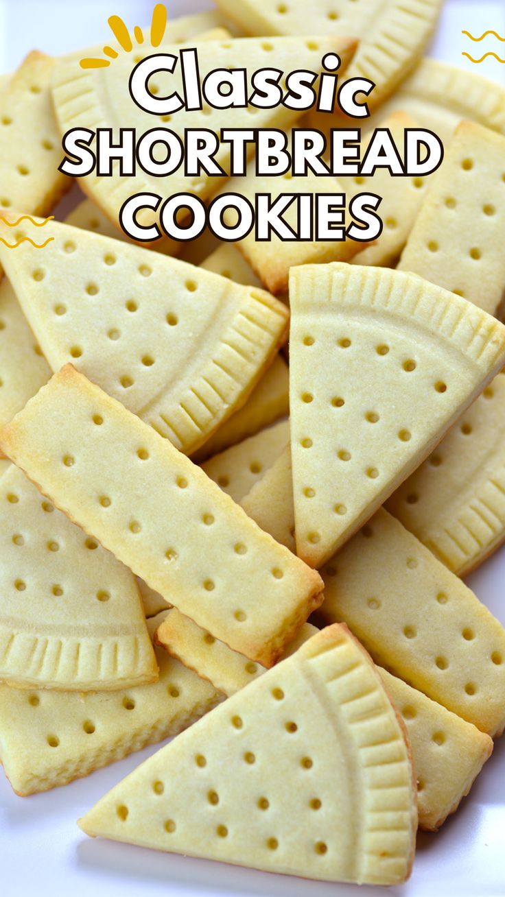 A pile of freshly baked classic shortbread cookies in triangular and rectangular shapes, featuring a golden-brown edge and delicate fork-pricked patterns, showcasing their buttery texture and traditional charm Easy Shortbread Cookies, Best Shortbread Cookie Recipe, Easy Shortbread Cookie Recipe, Easy Shortbread, Butter Shortbread Cookies, Best Shortbread Cookies, Shortbread Cookies Recipe, Shortbread Cookies Christmas, Shortbread Cookies Easy