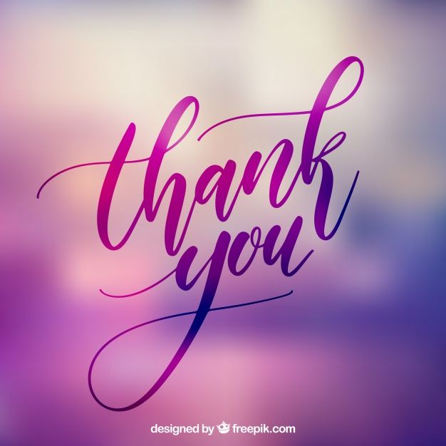 the word thank you written in purple ink on a blurry background with boket