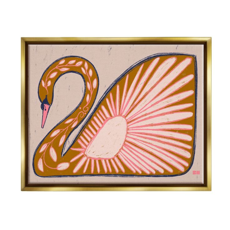 an image of a pink and gold swan