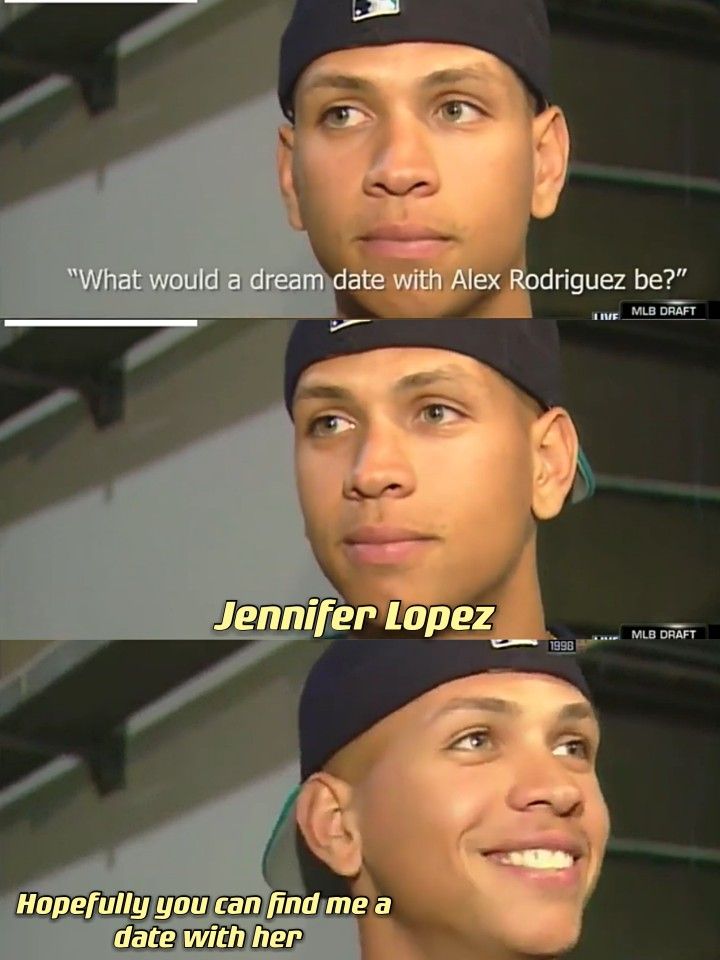 two men with baseball caps on their heads and the caption that says, what would a dream date with alex rodriguez be?