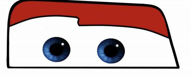 an eye with blue eyes is shown in this cartoon character's face, which appears to be made out of paper