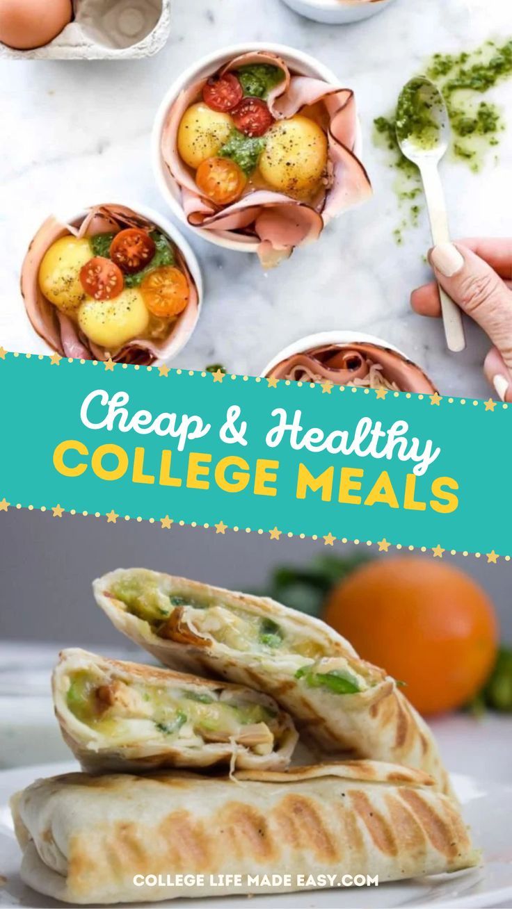 cheap and healthy college meals Quick College Dinners, Dinner Ideas College, Healthy Dorm Food, Quick Cheap Healthy Meals, Healthy Student Meals, College Cooking Recipes, College Meal Planning, Easy Student Meals, College Dinners