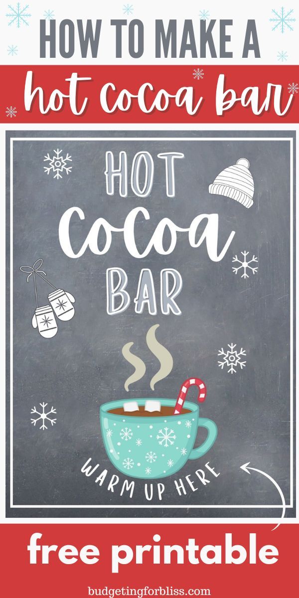 a sign that says how to make a hot cocoa bar