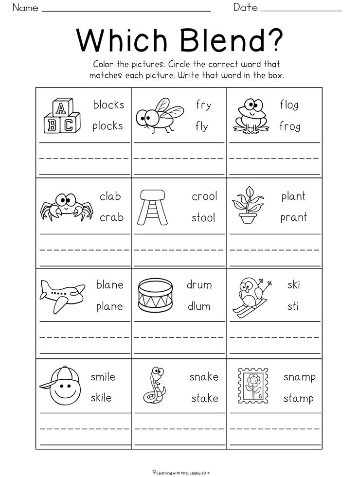 the worksheet for which blend?