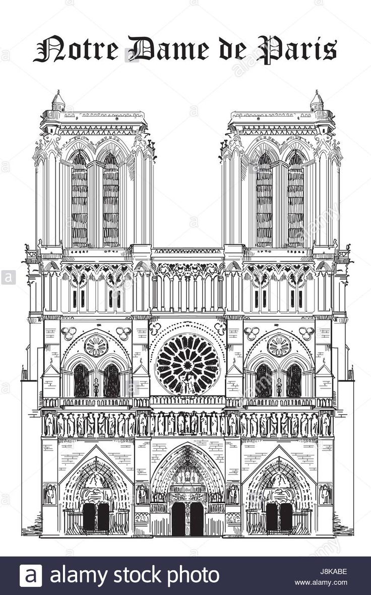 an architectural drawing of the cathedral in paris, france