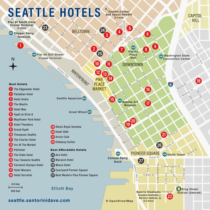 a map of the seattle hotels