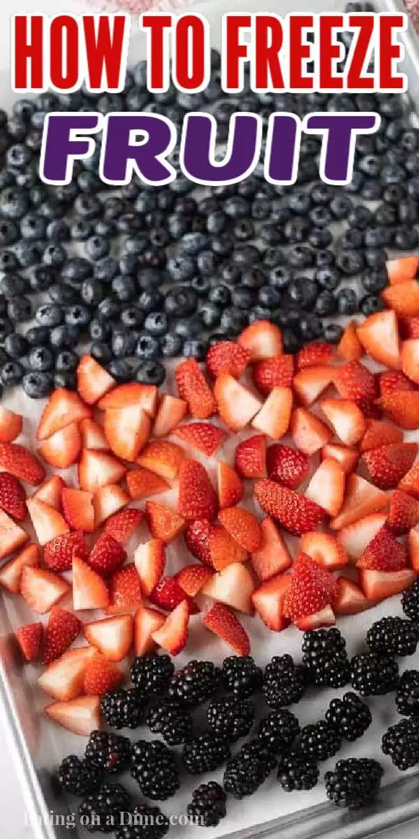 how to freeze fruit on a tray with berries and blueberries