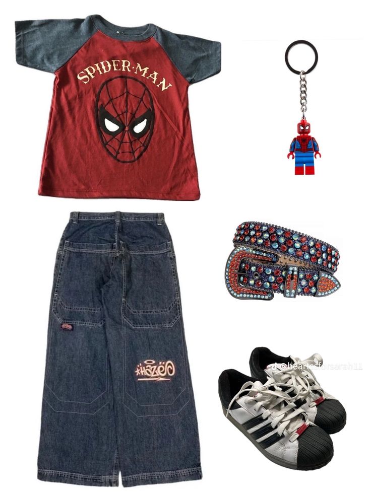 Spider Man Shirt Outfit, Spider Man Outfits Ideas, Spiderman Fit, Y2k Spiderman, Halloween Costumes 2022, Spiderman Outfit, Baggy Outfit Ideas, Round Of Applause, Kampot