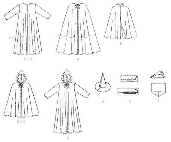 the instructions for how to make a hooded cape and cloak from an old sewing pattern