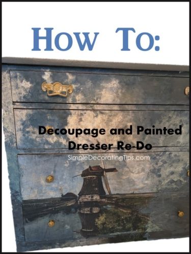 an old dresser with the words how to decouppage and painted droster re - do