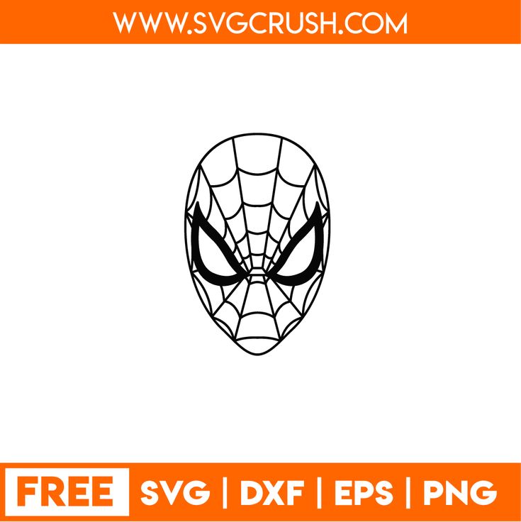 a spiderman face with the word free svg dxf eps png