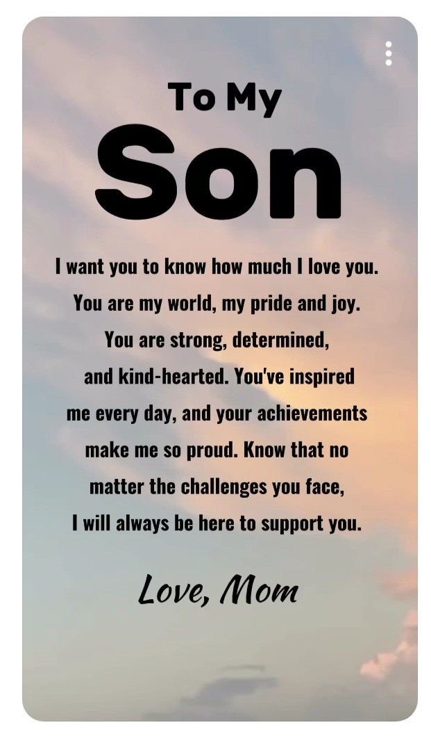 a poem that reads to my son i want you to know how much i love you