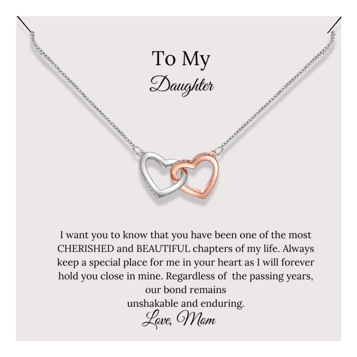 To My Daughter Necklace Meaningful Heart-shaped Keepsake Necklace, Heart Charm Jewelry For Mother's Day, Sterling Silver Necklaces For Mother's Day, Silver Necklace For Mother's Day, Silver Necklaces For Mother's Day, Mother's Day Keepsake Open Heart Charm Necklace, Meaningful Heart Necklace For Valentine's Day Anniversary, Meaningful Necklace For Anniversary Gift, Anniversary Hallmark Charm Necklace For Mother's Day