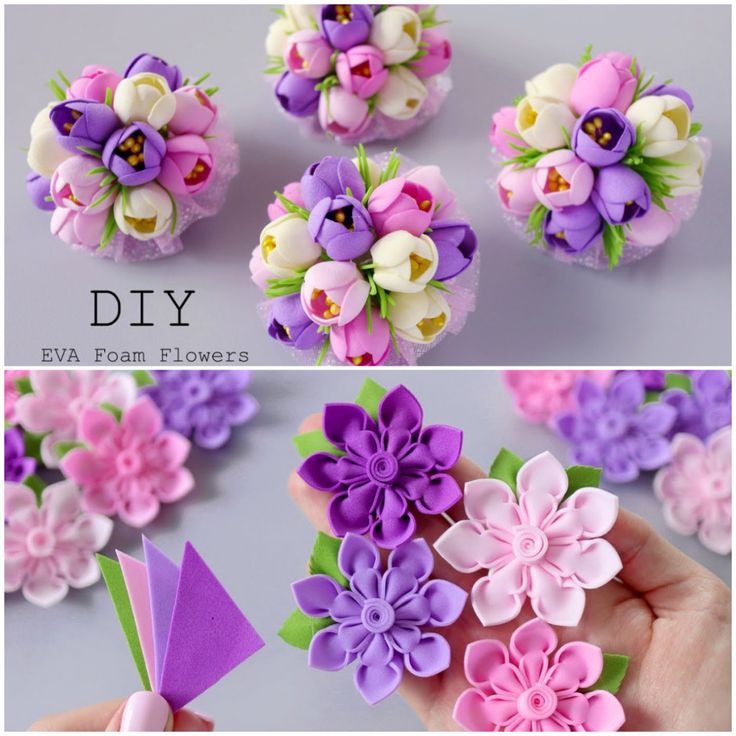 the process of making flowers out of felt