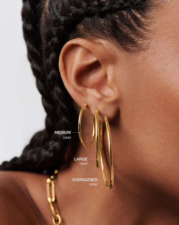 Classic Large Hoop Earrings | 18ct Gold Plated Vermeil. Introducing Our Lightest Ever Hoops — an Elevated Collection of Everyday Essentials that are Anything but Basic. These Simple Large Hoops Have Been Handcrafted to Become Your New Core Staples. Plus, they Feature a Hidden Hinge for a Seamless Closure. Wear Solo or Style with Studs and Mini Hoops for an Instant Ear Stack. Also Available in Small, Medium and Oversized. Metal: 18Ct Recycled Gold Plated Vermeil on Recycled Sterling Silver Hoop Dimensions: 40mm X 40mm Weight: 10. 2g Product Code: Mh-G-E5-Ns Large Hoop Earring, Big Hoop Earrings Outfit, Big Gold Hoops Aesthetic, Chunky Gold Hoops Aesthetic, Gold Hoops Aesthetic, Medium Hoops Gold Missoma, Mini Chunky Gold Hoop Earrings, Luxury Gold Plated Tarnish-resistant Hoop Earrings, Earring Stacks