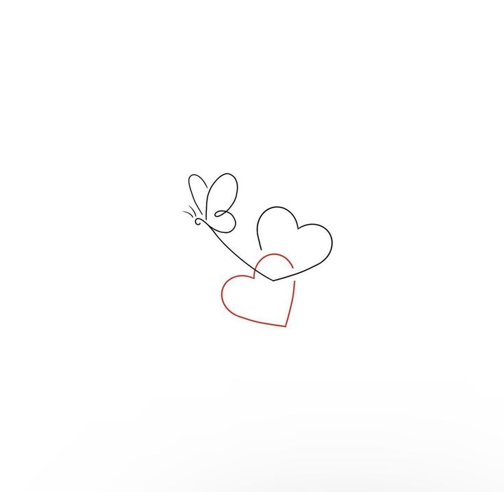 two hearts are flying in the air with a butterfly on it's back end