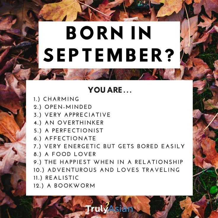 a sign that says,'born in september? you are'with leaves on the ground