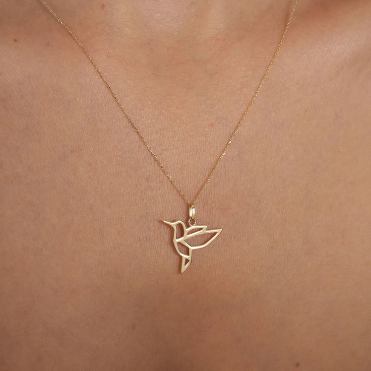 14k Solid Gold Minimal Bird Necklace for Women, Yellow White & Rose Gold, Bird Pendant Necklace, Good Luck, Cute Bird Everyday Necklace -- ⋆ This product is designed with Runda's fine handcrafting with sustainable methods. ⋆ Express-insured shipping to the whole world and delivery to cargo in only 3 business days. ⋆ Free return and warranty Product Details * 14K Real Solid Gold * Yellow - White - Rose Gold Available * Spring Ring Closure * Hypoallergenic * Model No NDB181666 -- ♻️ UPCYCLING THE Aesthetic Gold Pendant, Trendy Pendants, Good Luck Cute, Homemade Gummies, Minimal Gold Jewelry, Minimal Pendant, Minimal Gold, Pretty Jewelry Necklaces, Cute Bird