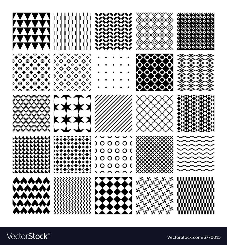 a set of nine different patterns in black and white