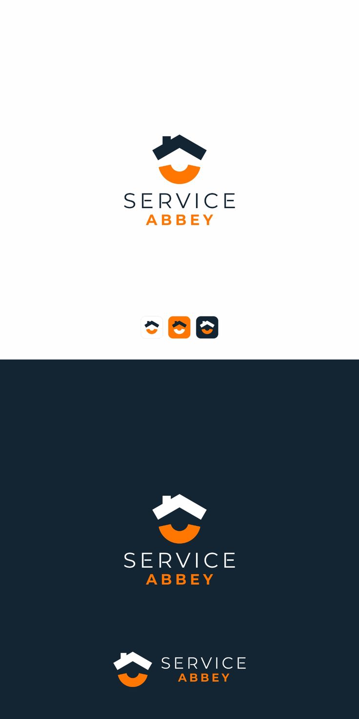 the logo for service abbey is shown in two different colors and font, with an orange