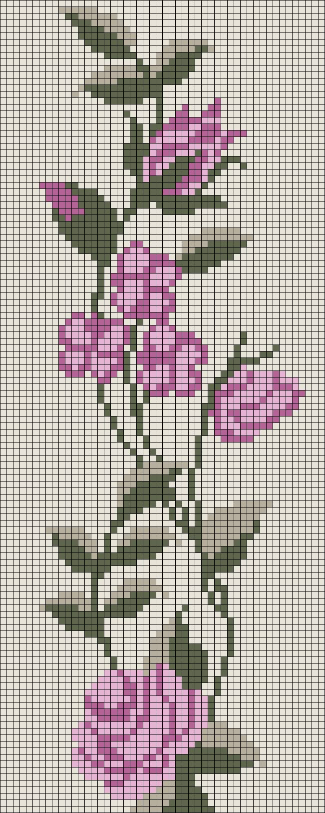 a cross stitch pattern with flowers on it