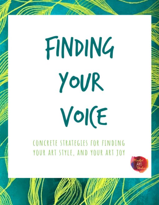 the cover of finding your voice, with an image of green and yellow swirls